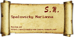Spalovszky Marianna névjegykártya