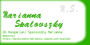 marianna spalovszky business card